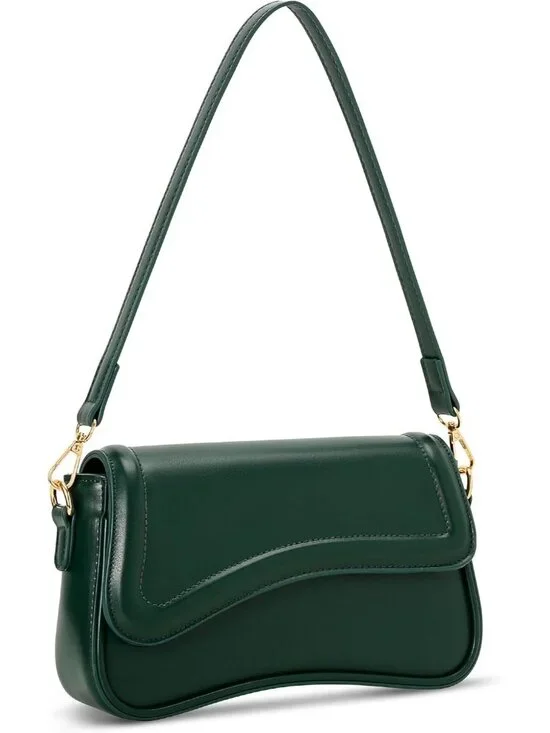 Women's Green Small Clutch Purses Cute Hobo Imported Handbag Shoulder Bag - Picture 7 of 7